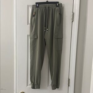Kids Olive Green Cargo Joggers